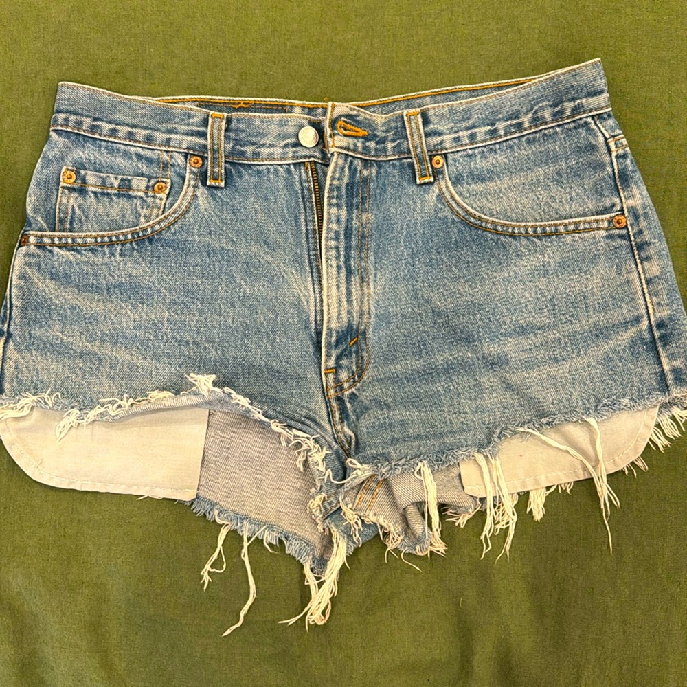 Levi’s Reclaimed Cutoff 505 Denim Shorts with Interesting Back Pocket Detail